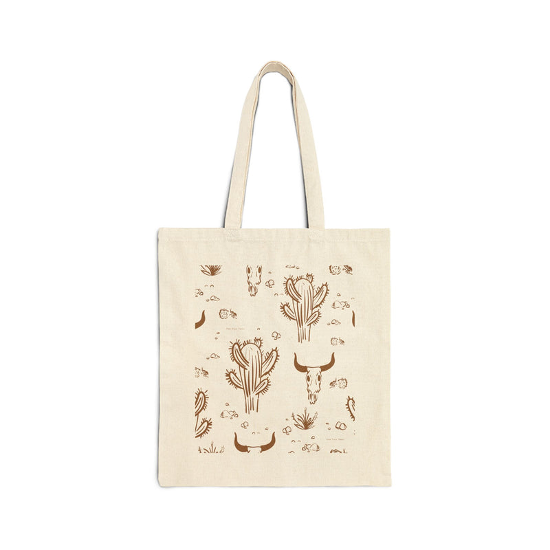 Cows & Cacti Cotton Canvas Tote Bag