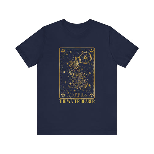 Aquarius The Water Bearer Zodiac Card Men's Jersey Short Sleeve Tee