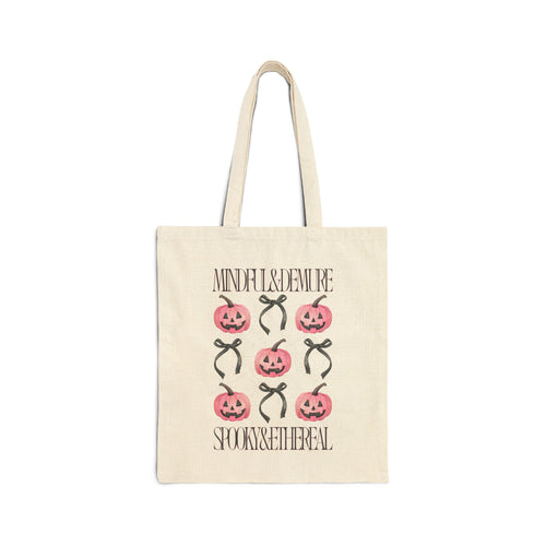 Mindful & Spooky Cotton Canvas Tote Bag