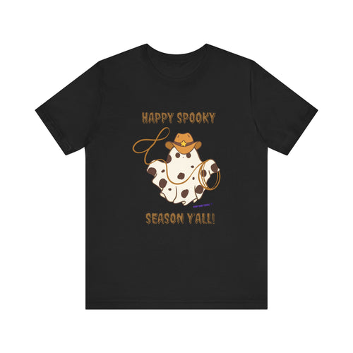 Happy Spooky Season Cowboy Roping Ghost Tee