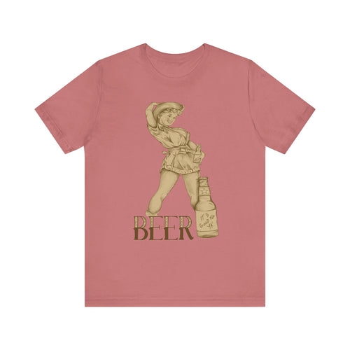 Beer Pinup (It's Good For Ya!) Jersey Short Sleeve Tee