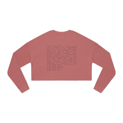 Find Your Thrill Mantra Women's Cropped Sweatshirt – Bold Style, Bigger Purpose 🌞💛
