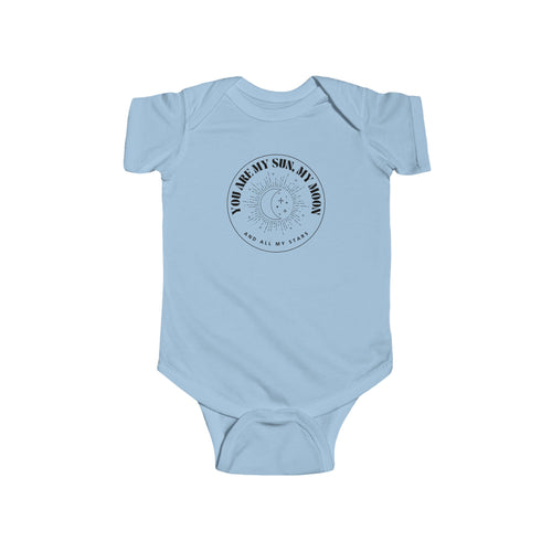 You Are My Sun, My Moon, and All My Stars Baby Onesie – Circle Design ☀️🌙✨