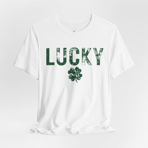 Lucky Distressed Clover Men's Short Sleeve Tee