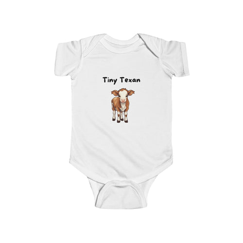 Tiny Texan Onesie – Cute Cow Graphic