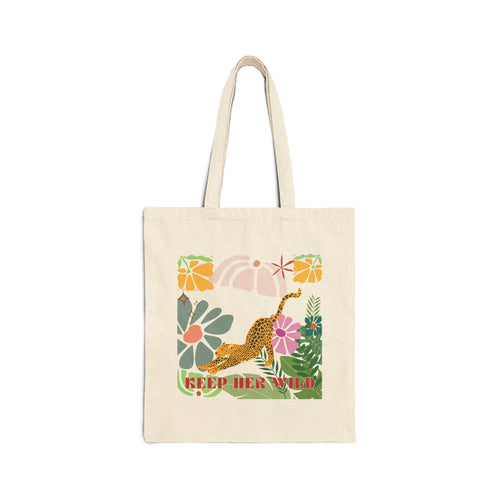 Keep Her Wild Cotton Canvas Tote Bag