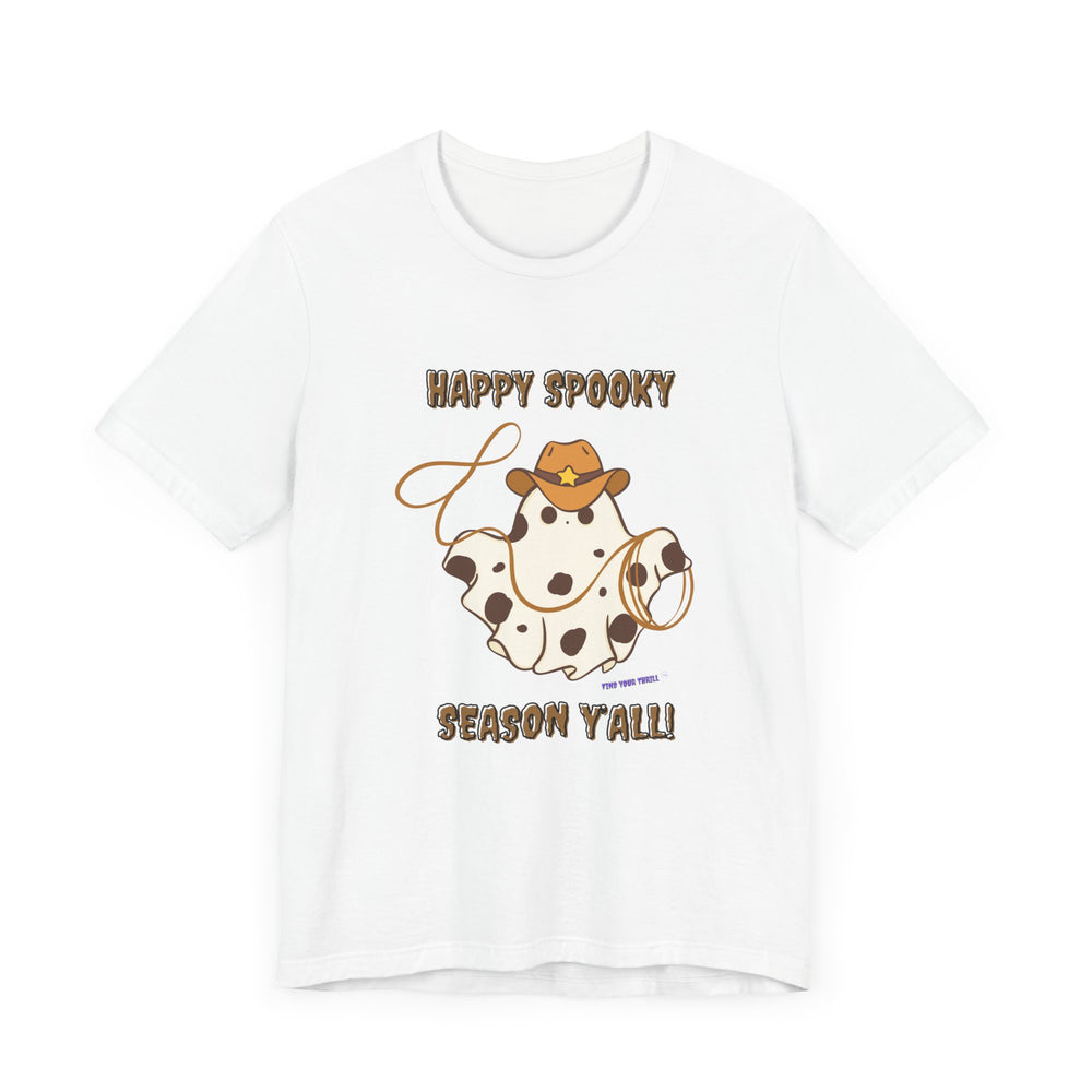 Happy Spooky Season Cowboy Roping Ghost Tee