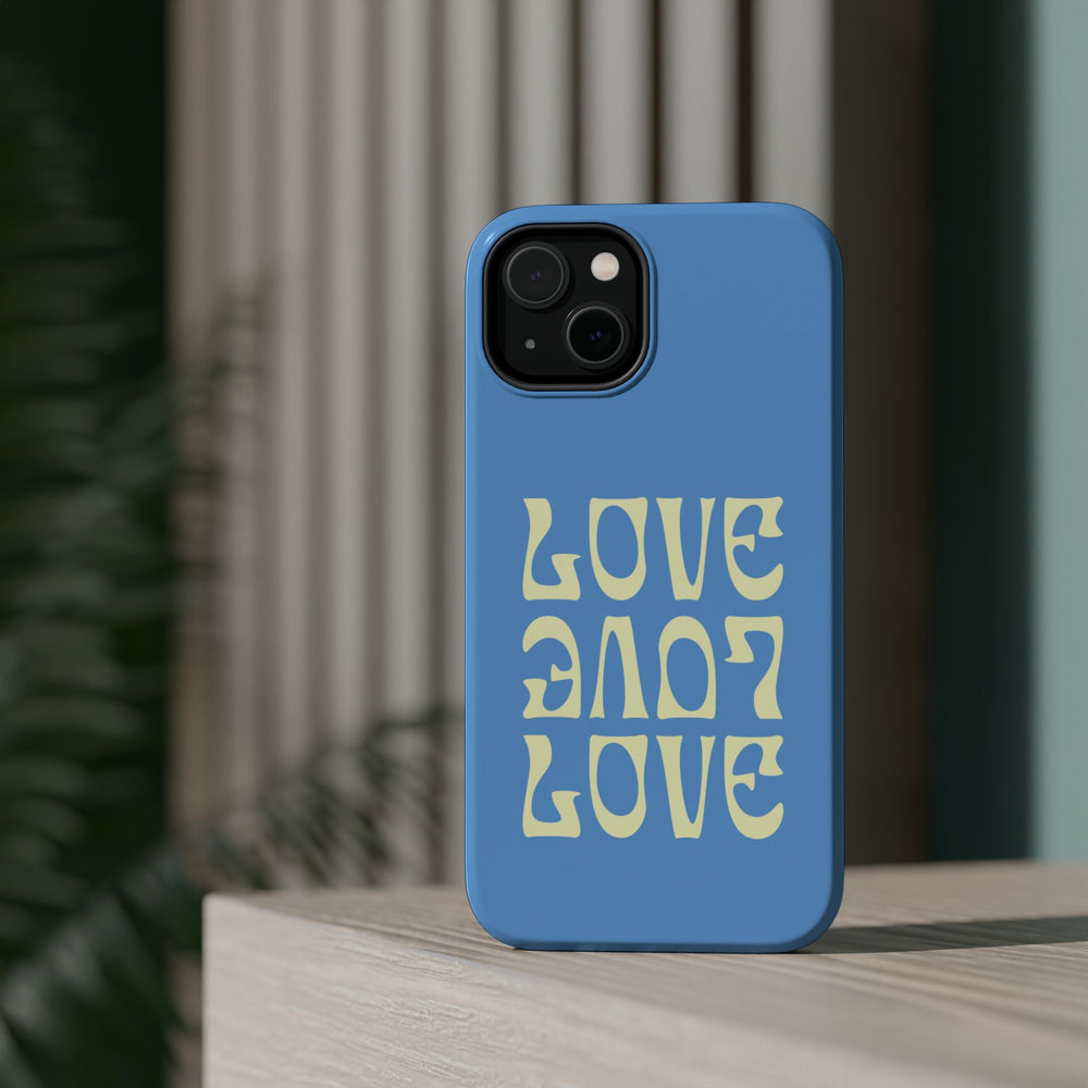 💙💛 Love Love Love – Blue & Yellow Magnetic Tough iPhone Case 💛💙