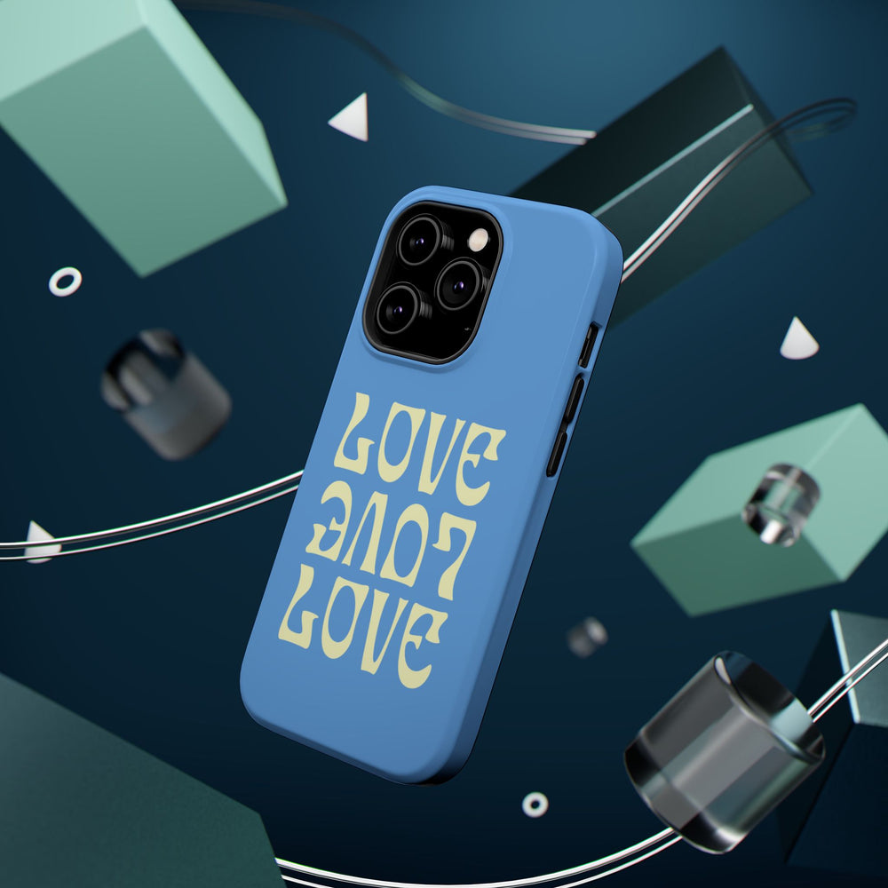 💙💛 Love Love Love – Blue & Yellow Magnetic Tough iPhone Case 💛💙
