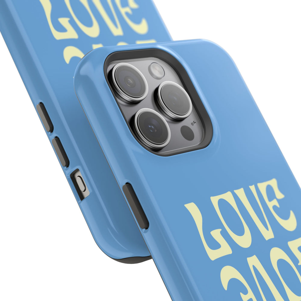 💙💛 Love Love Love – Blue & Yellow Magnetic Tough iPhone Case 💛💙