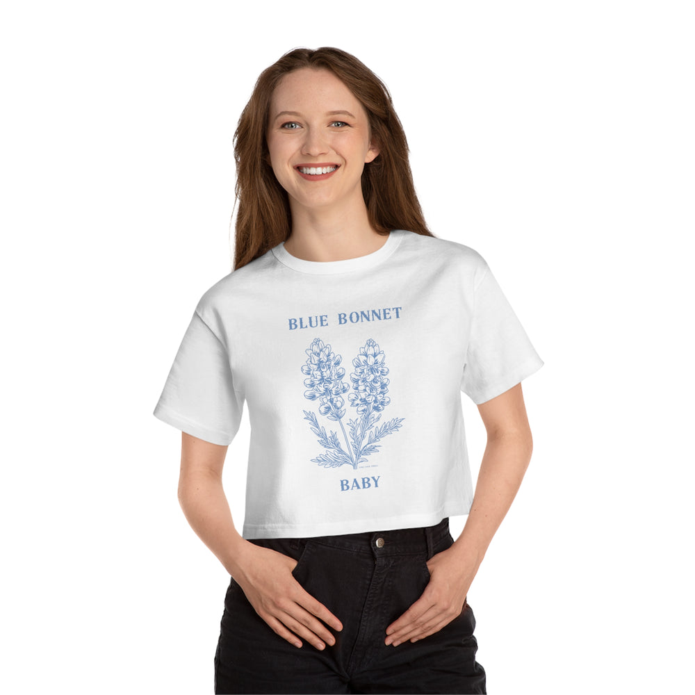 Blue Bonnet Baby Champion Women's Heritage Cropped T-Shirt