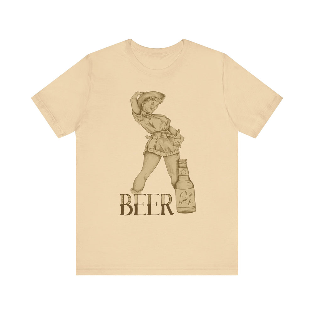 Beer Pinup (It's Good For Ya!) Jersey Short Sleeve Tee