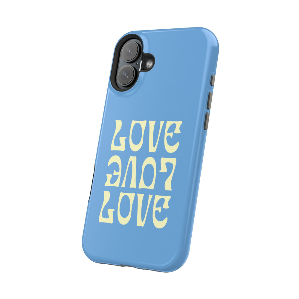 💙💛 Love Love Love – Blue & Yellow Magnetic Tough iPhone Case 💛💙