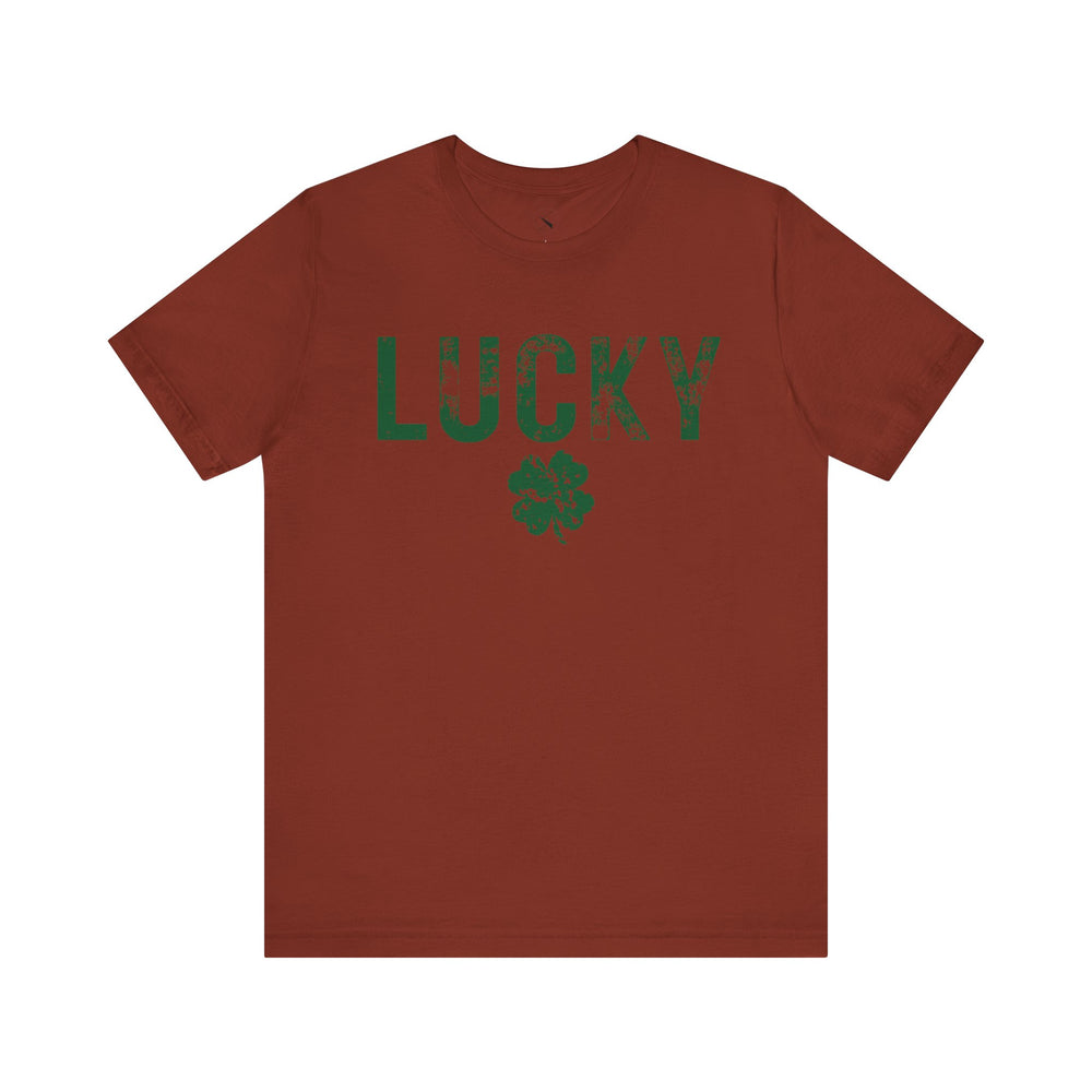 Lucky Distressed Clover Men's Short Sleeve Tee