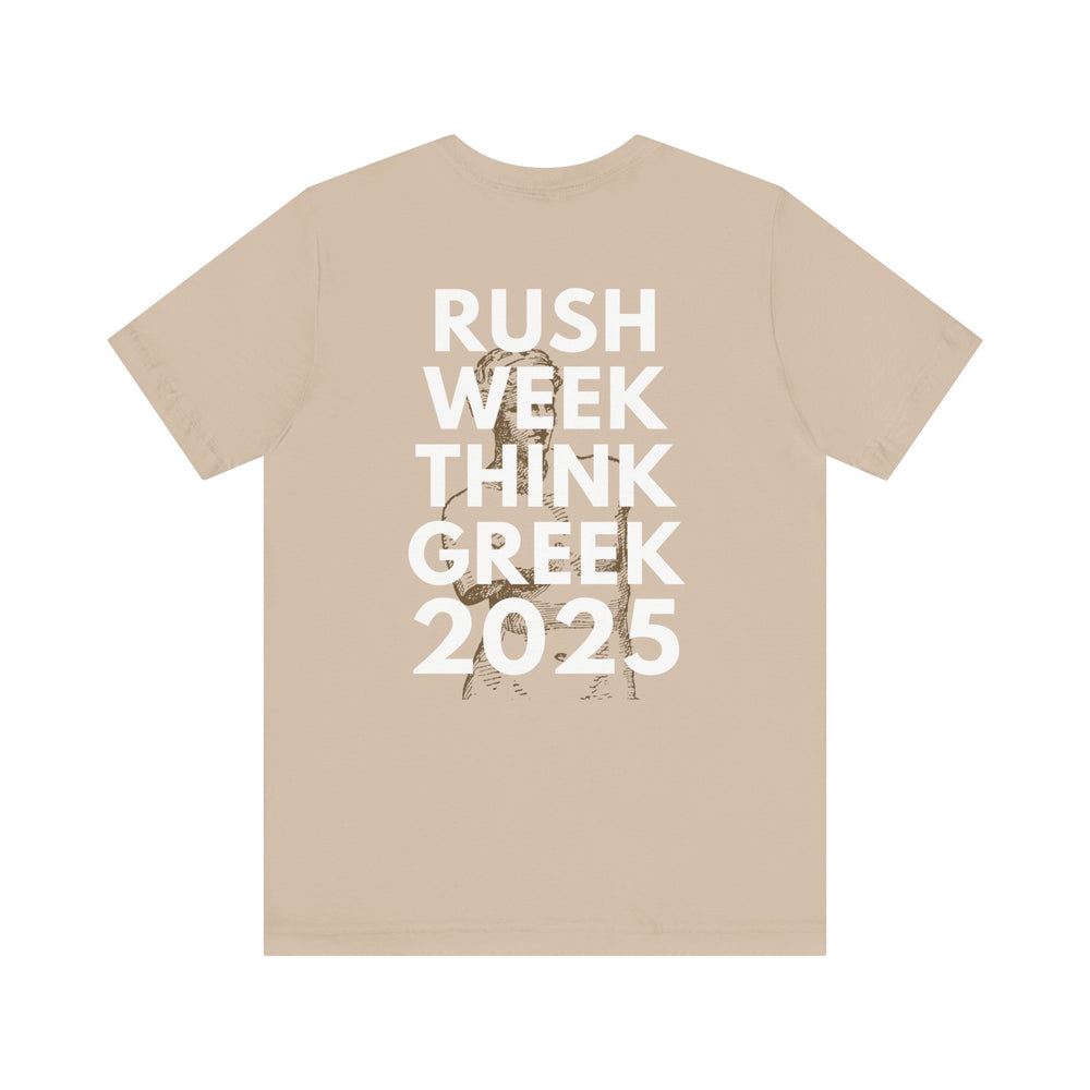 Rush Week Think Greek 2025 Sorority & Fraternity Jersey Short Sleeve Tee