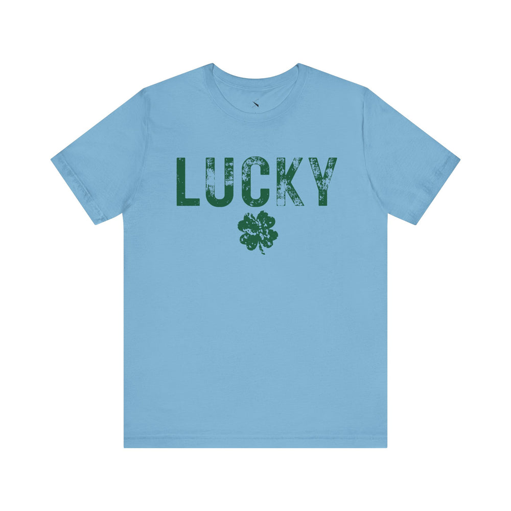 Lucky Distressed Clover Men's Short Sleeve Tee