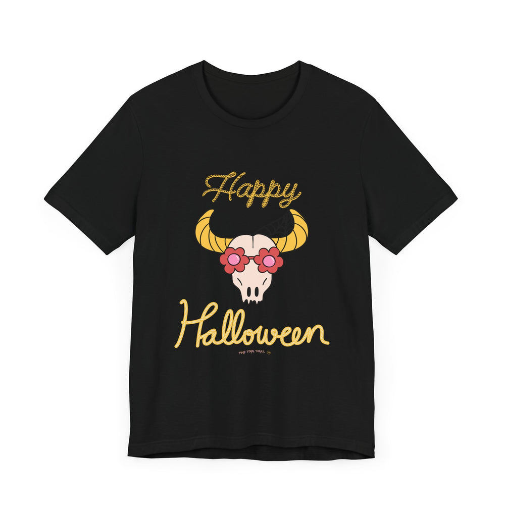 Cute Bull Happy Halloween Tee – Spooktacular Style for All