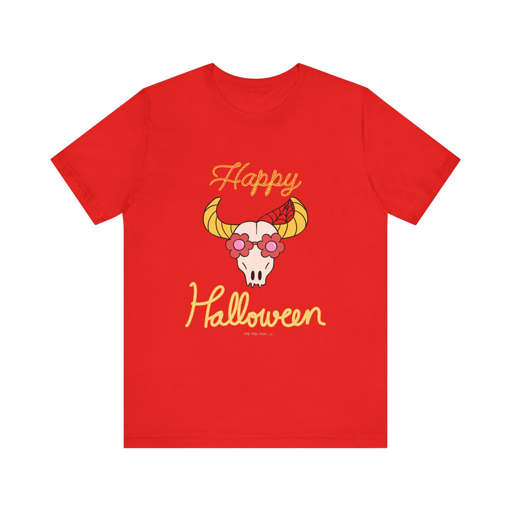 Cute Bull Happy Halloween Tee – Spooktacular Style for All