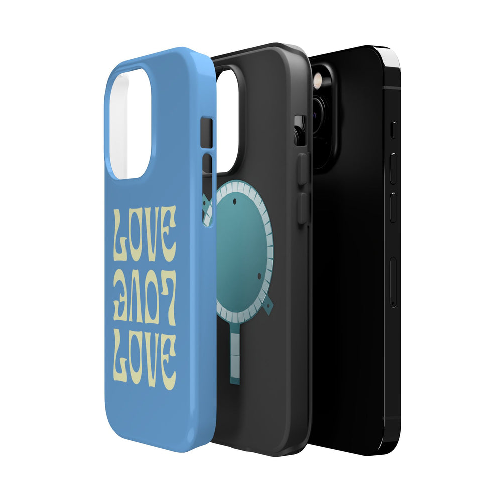 💙💛 Love Love Love – Blue & Yellow Magnetic Tough iPhone Case 💛💙