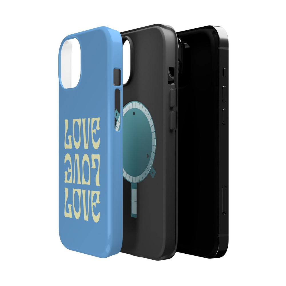 💙💛 Love Love Love – Blue & Yellow Magnetic Tough iPhone Case 💛💙