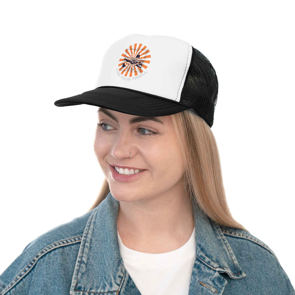 Find Your Thrill ATX Stamp Trucker Cap – Austin Spirit, Adventure Vibes 🤠🌆