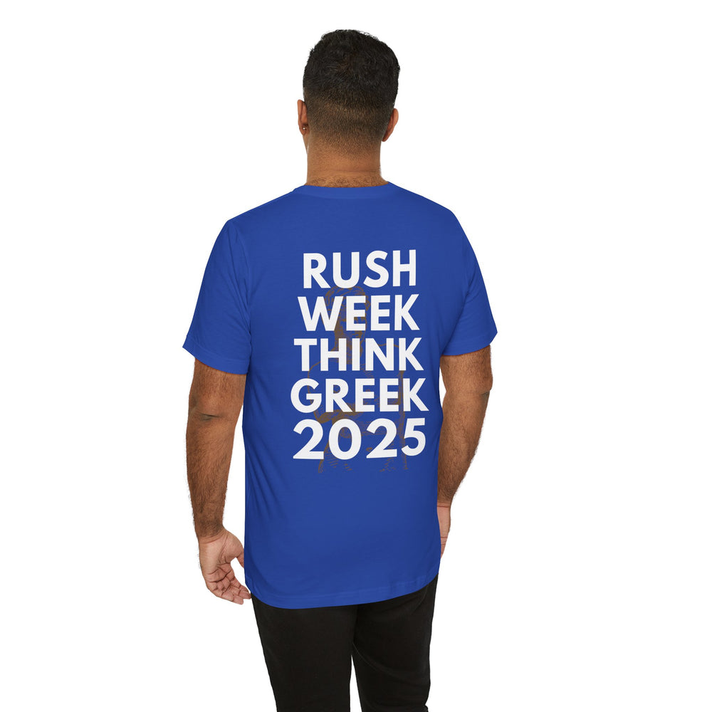 Rush Week Think Greek 2025 Sorority & Fraternity Jersey Short Sleeve Tee