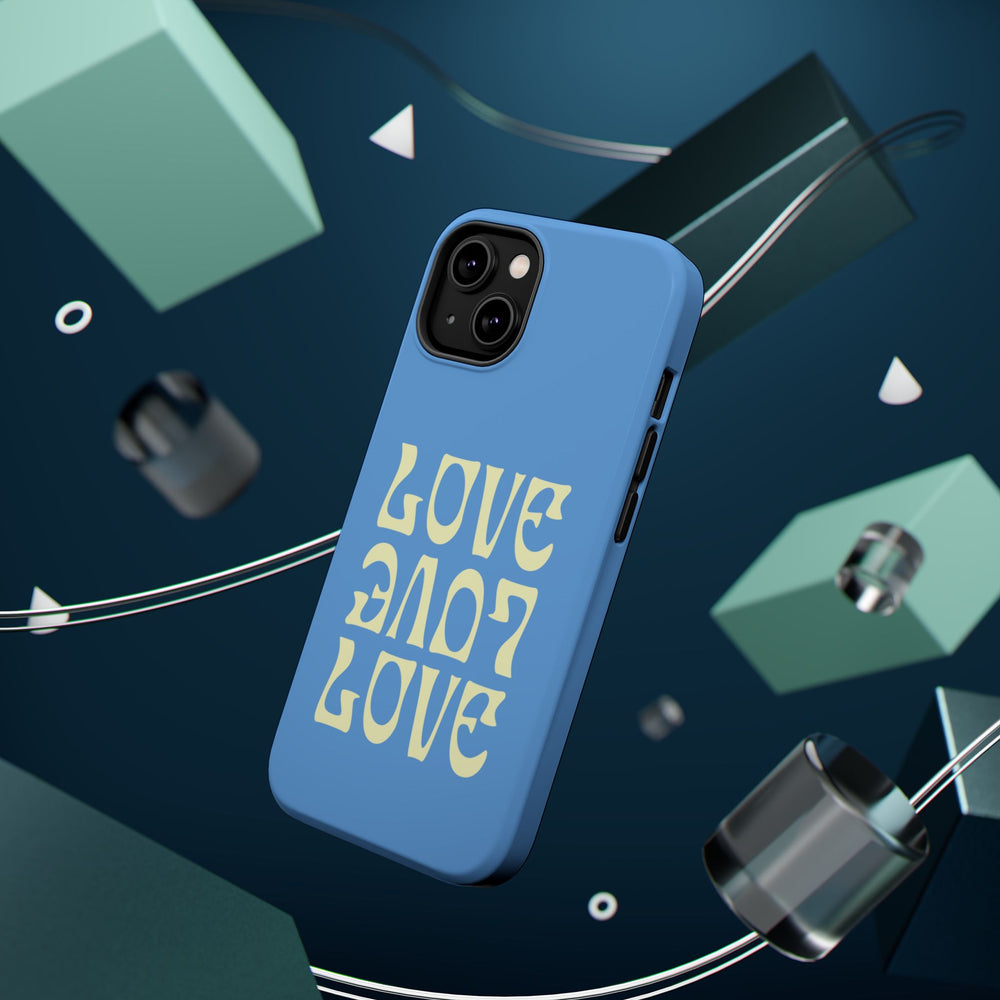 💙💛 Love Love Love – Blue & Yellow Magnetic Tough iPhone Case 💛💙