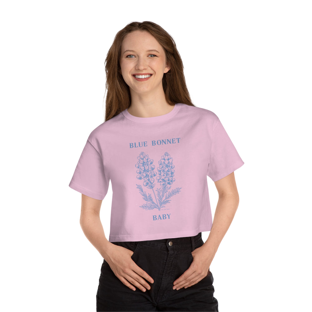 Blue Bonnet Baby Champion Women's Heritage Cropped T-Shirt