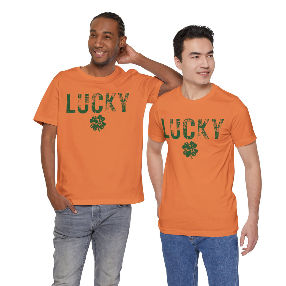 Lucky Distressed Clover Men's Short Sleeve Tee
