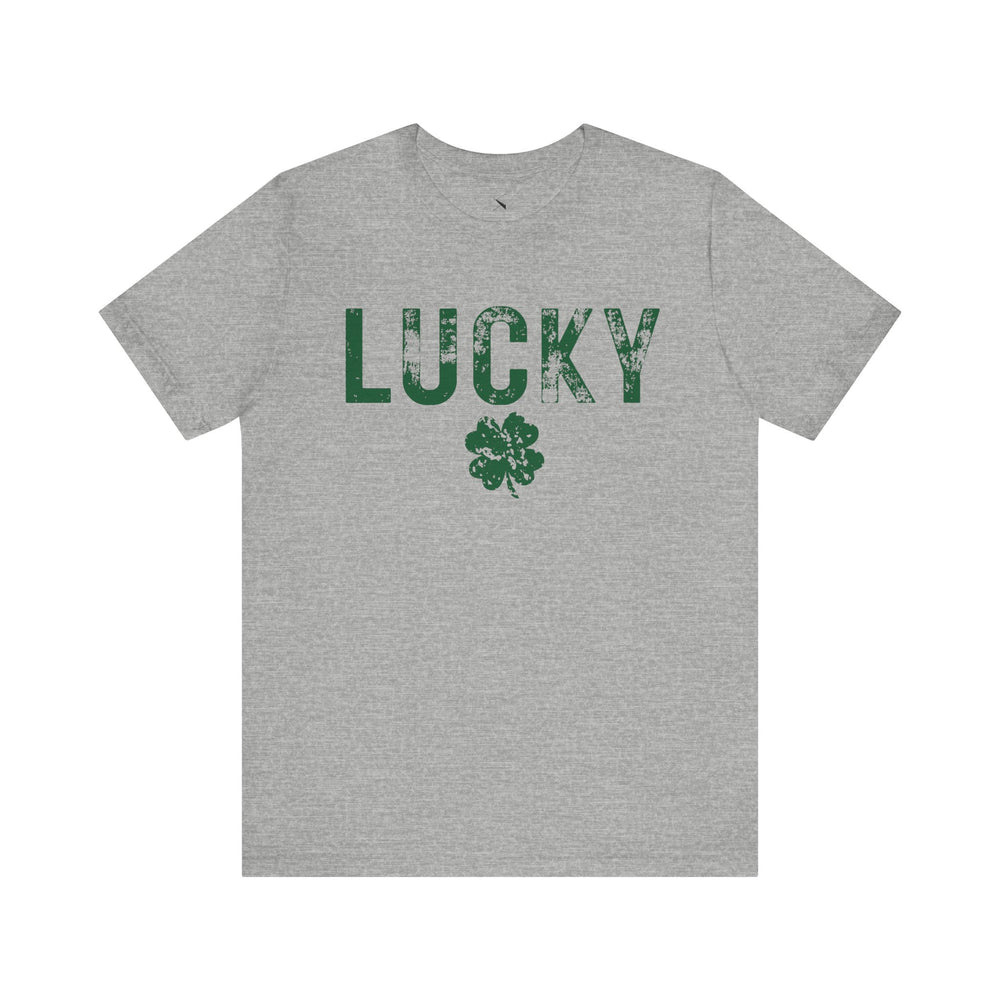 Lucky Distressed Clover Men's Short Sleeve Tee