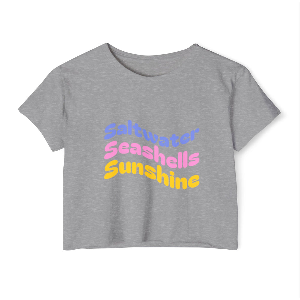 Saltwater, Seashells, Sunshine Women's Festival Crop Top