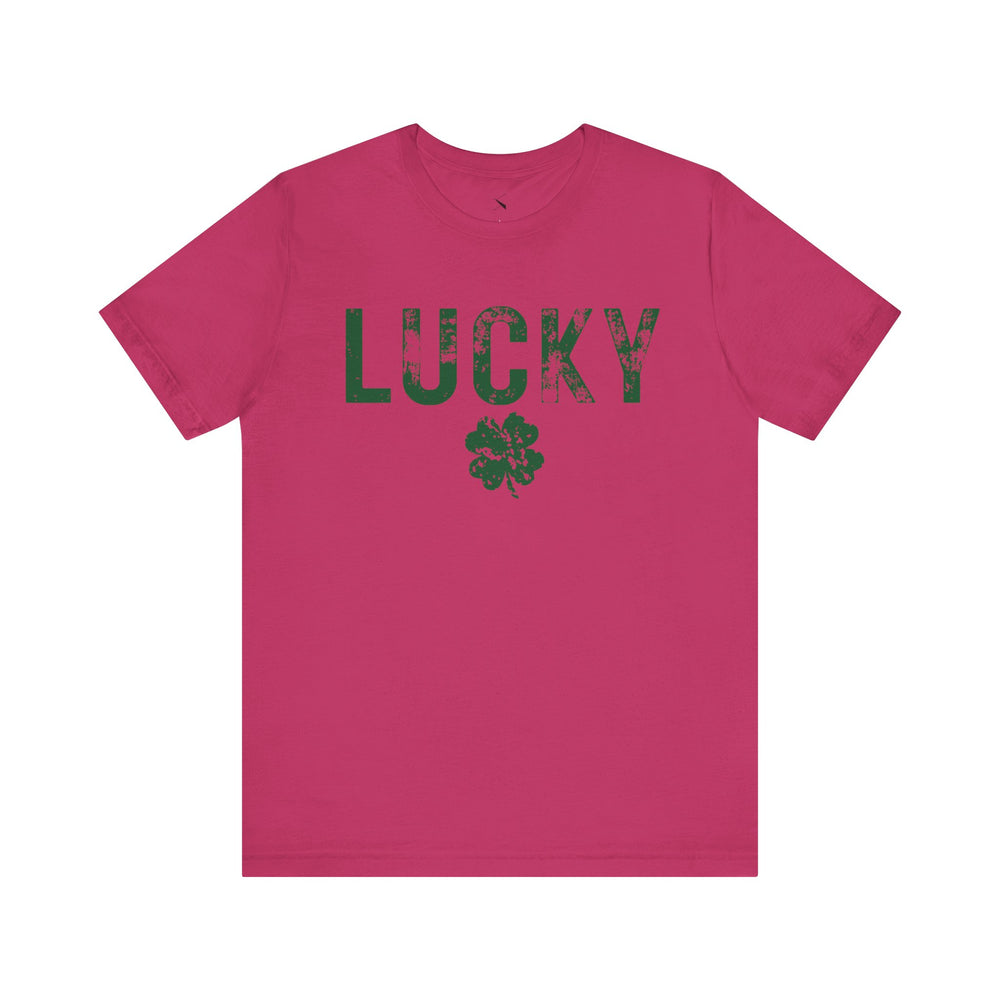 Lucky Distressed Clover Men's Short Sleeve Tee