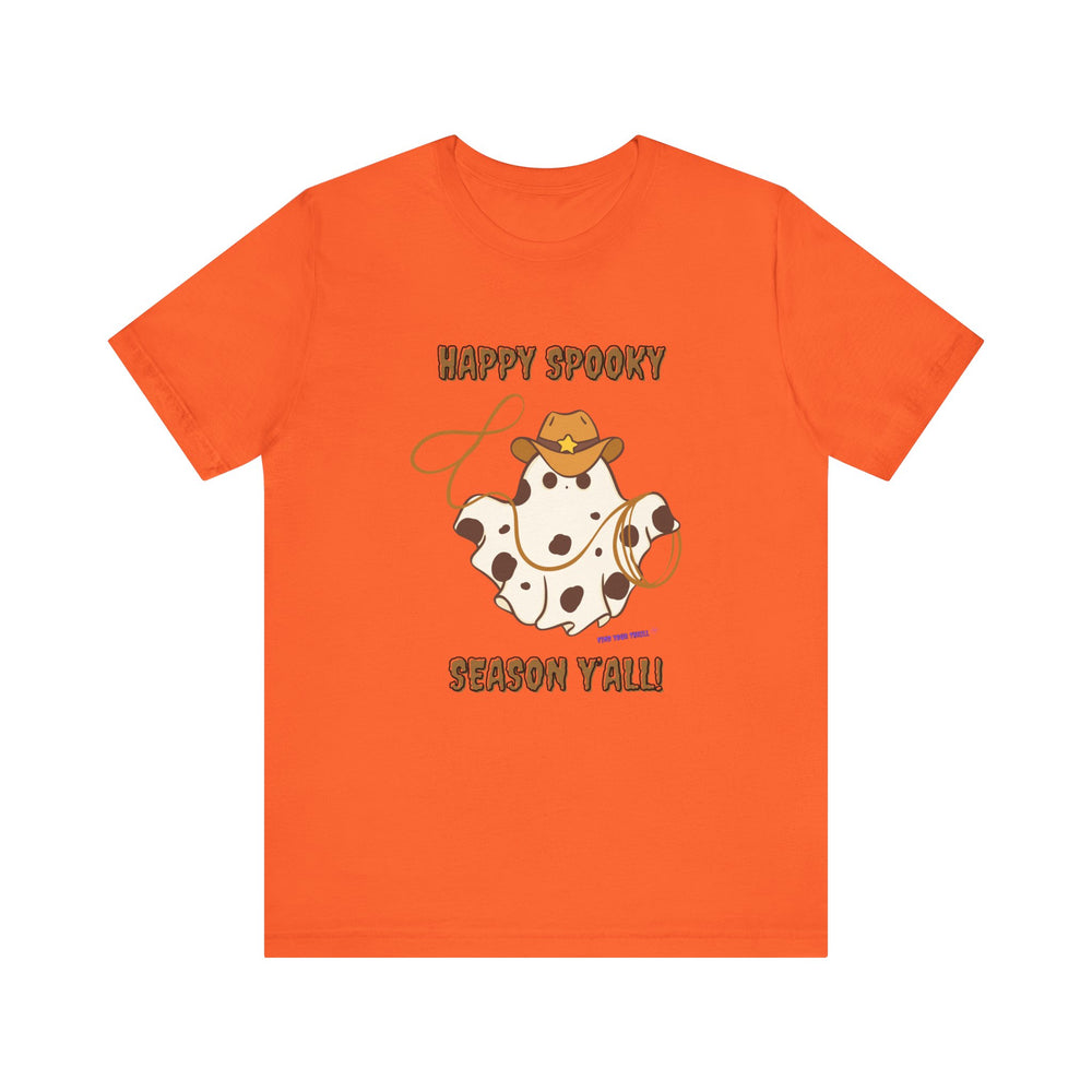 Happy Spooky Season Cowboy Roping Ghost Tee