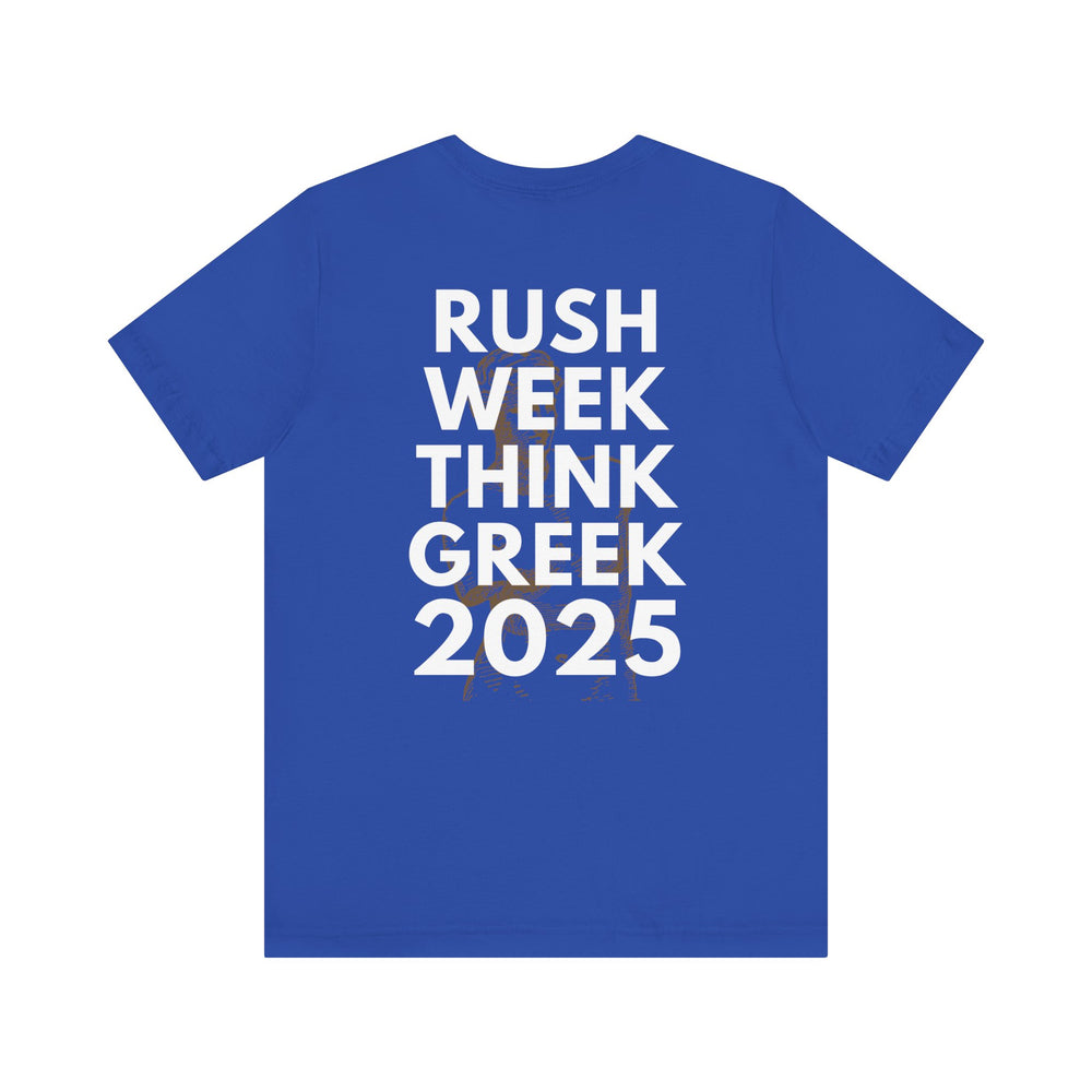 Rush Week Think Greek 2025 Sorority & Fraternity Jersey Short Sleeve Tee