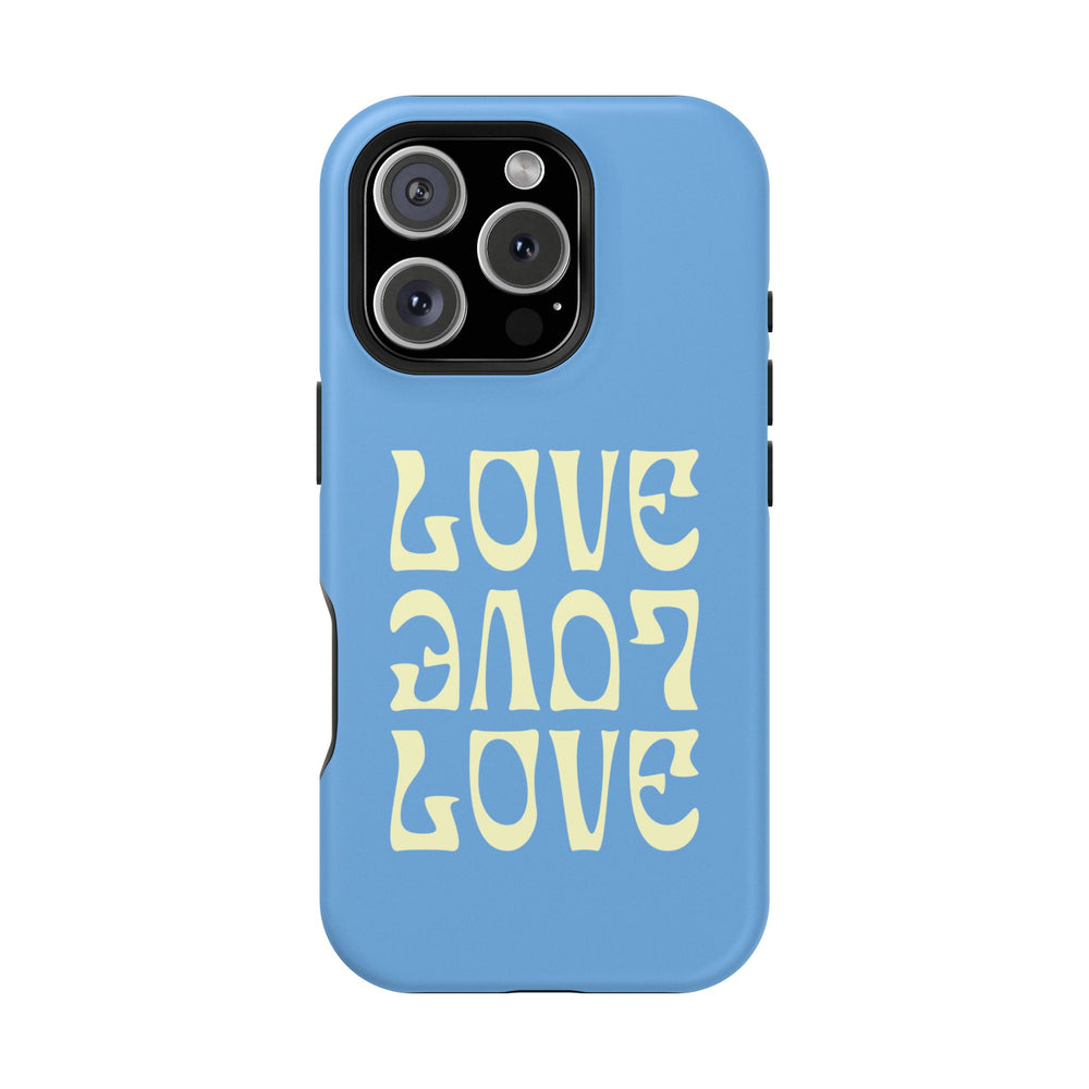 💙💛 Love Love Love – Blue & Yellow Magnetic Tough iPhone Case 💛💙