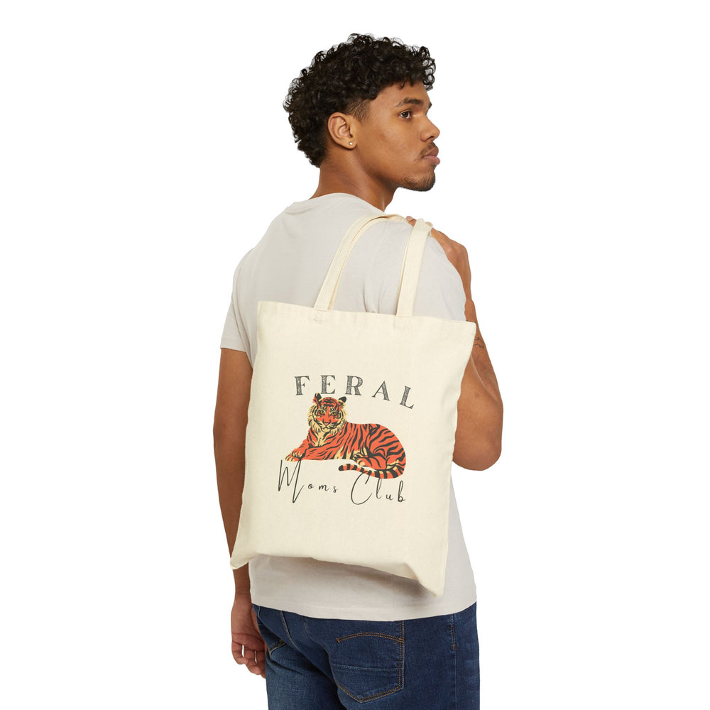 Feral Moms Club Cotton Canvas Tote Bag - Eco-Friendly Grocery & Beach Bag