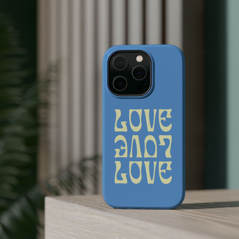 💙💛 Love Love Love – Blue & Yellow Magnetic Tough iPhone Case 💛💙