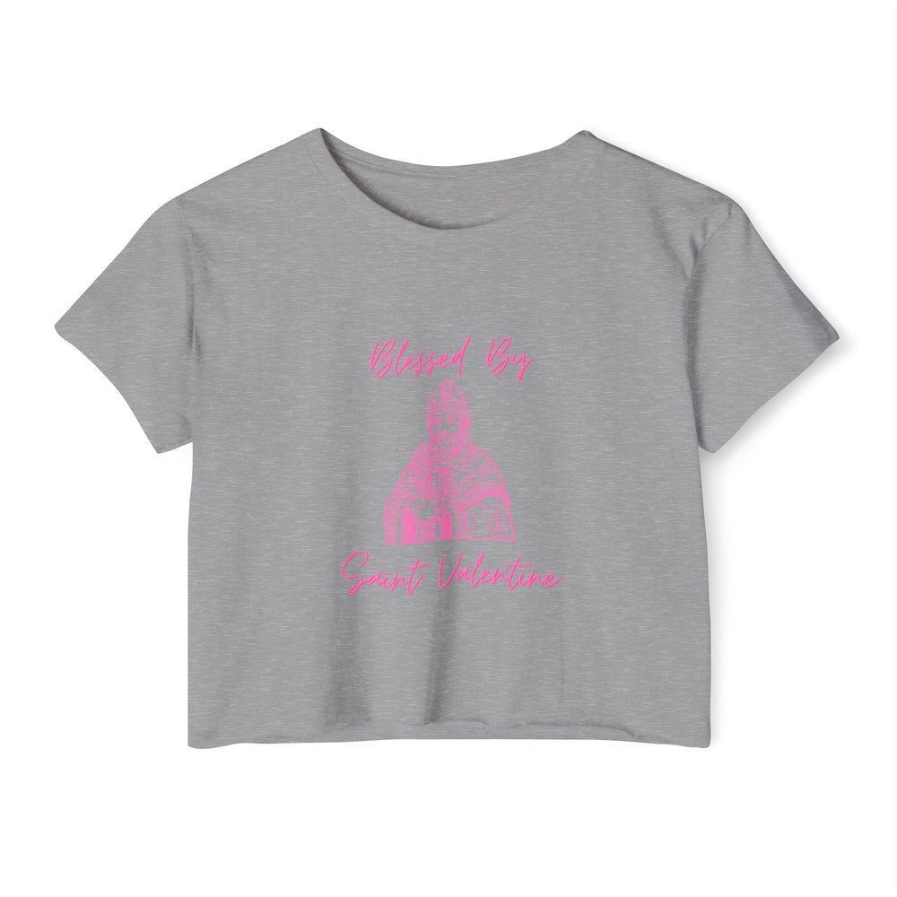 Blessed By Saint Valentine Women's Crop Tee