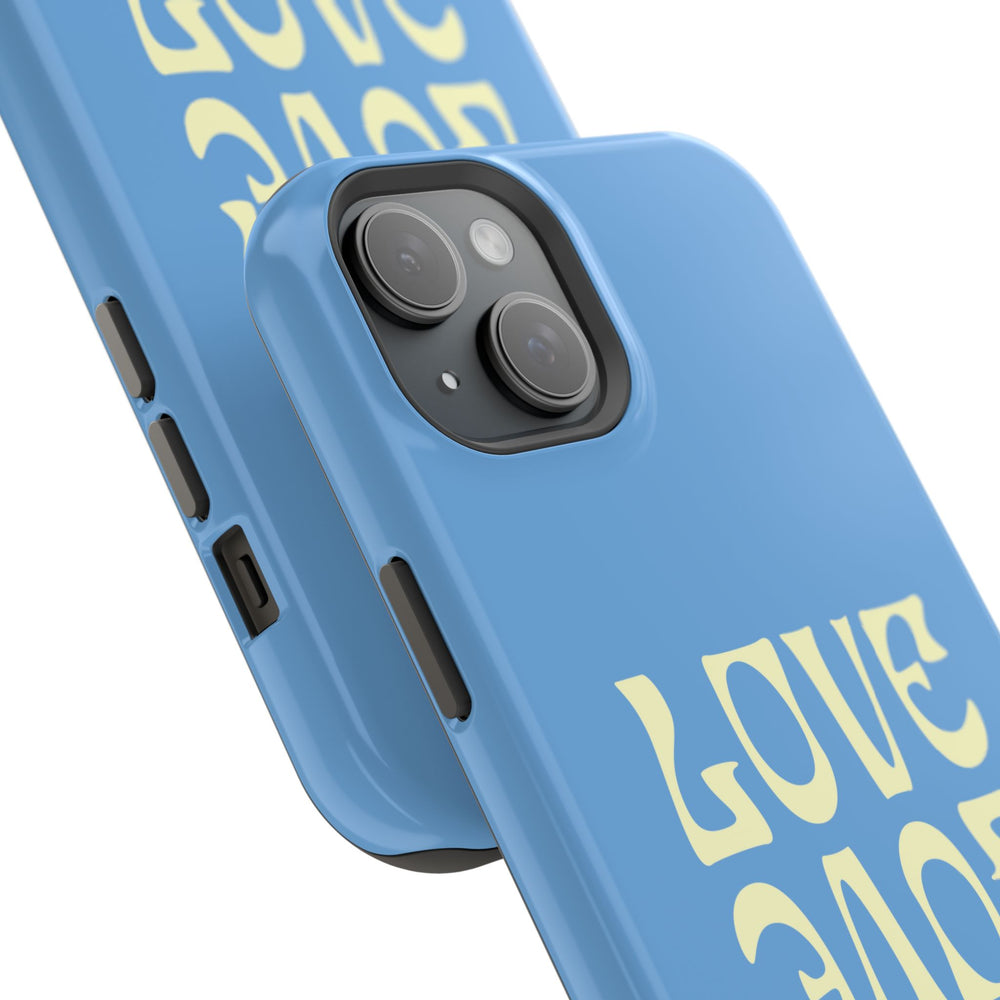 💙💛 Love Love Love – Blue & Yellow Magnetic Tough iPhone Case 💛💙