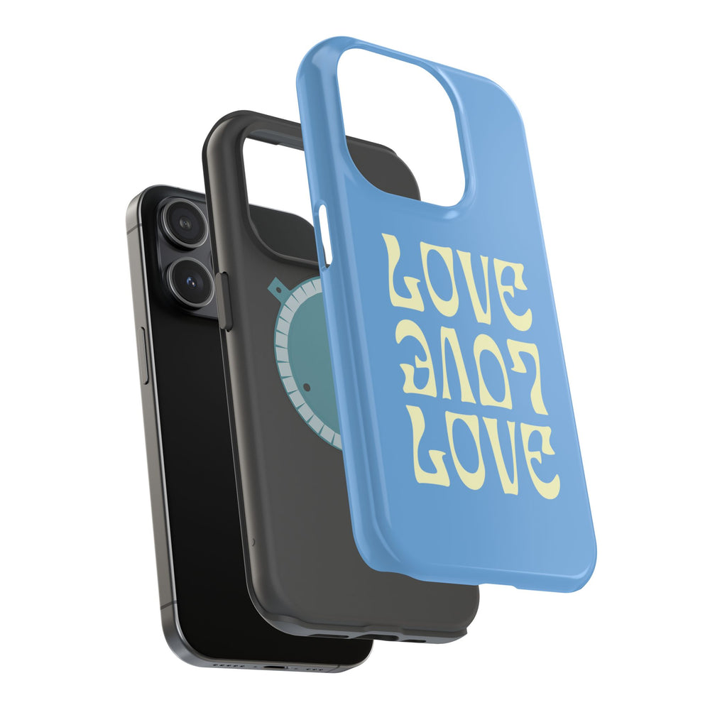 💙💛 Love Love Love – Blue & Yellow Magnetic Tough iPhone Case 💛💙