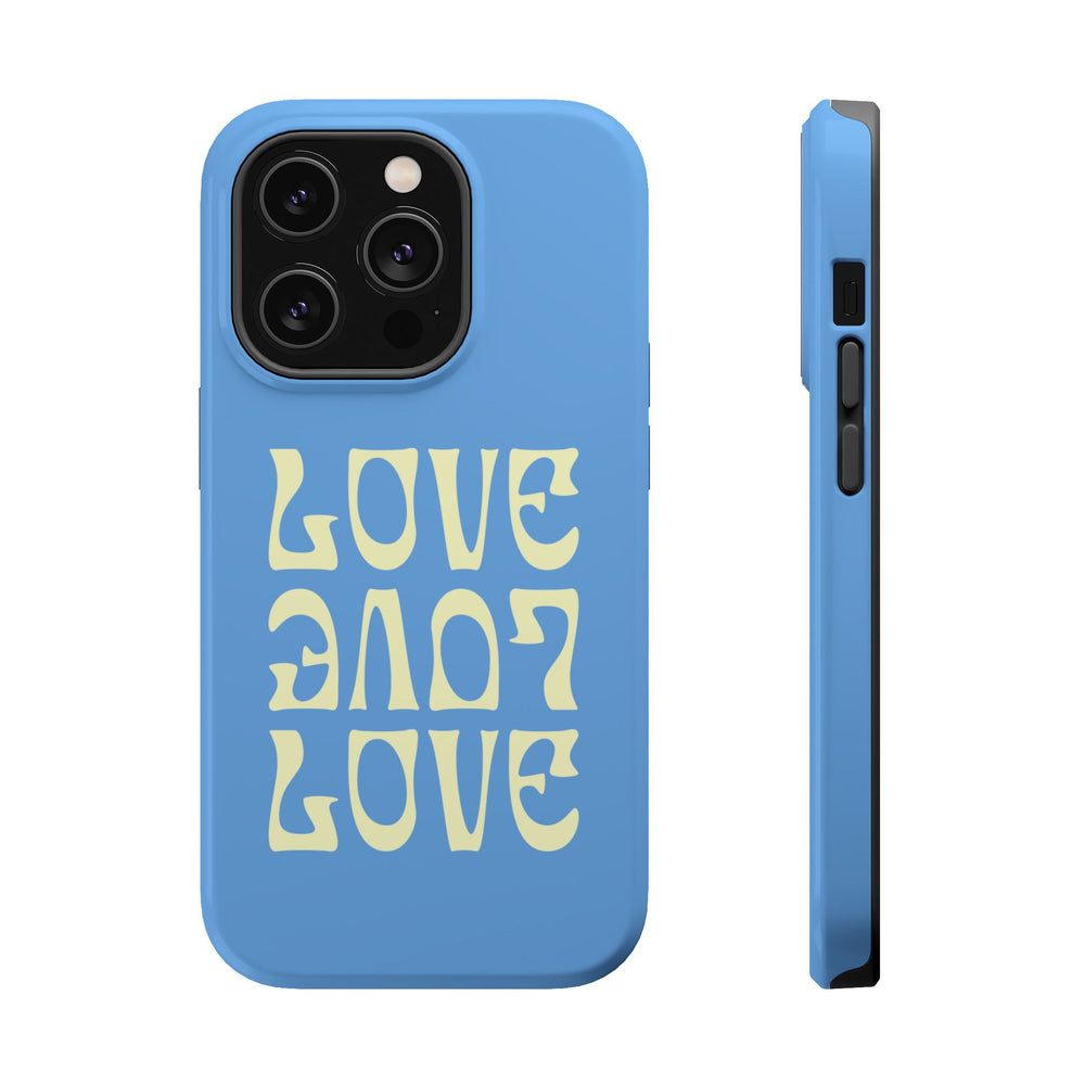 💙💛 Love Love Love – Blue & Yellow Magnetic Tough iPhone Case 💛💙