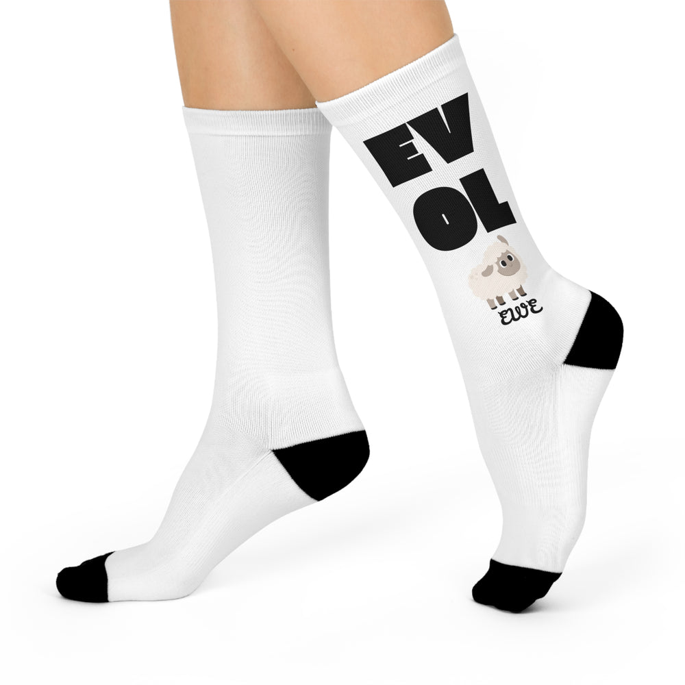 EVOL EWE (side view) sheepy love Cushioned Crew Socks – Step Into Comfort & Cuteness!