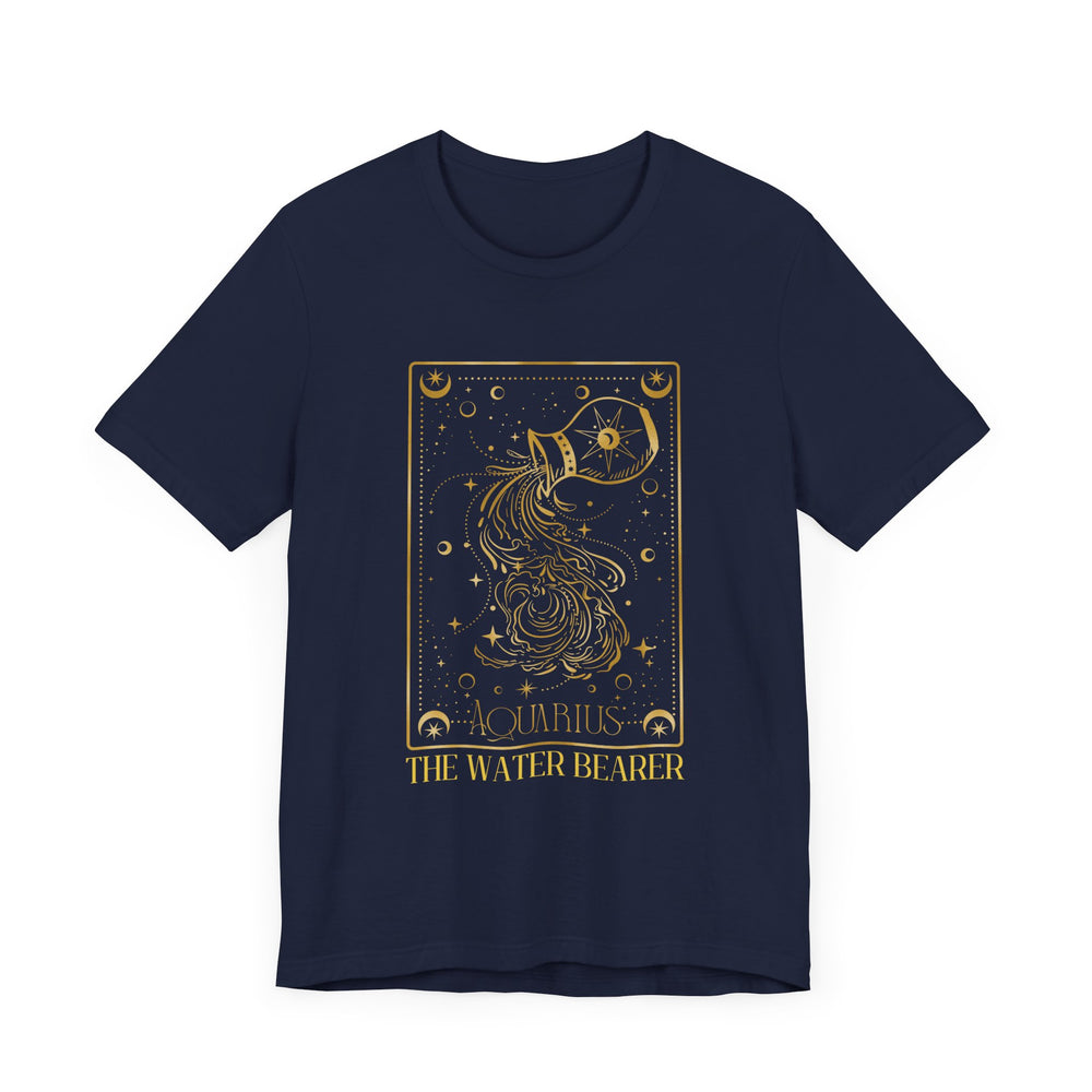 Aquarius The Water Bearer Zodiac Card Men's Jersey Short Sleeve Tee