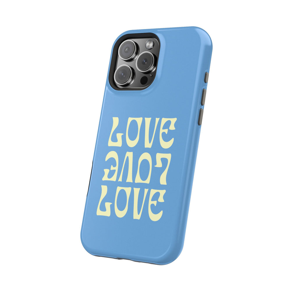 💙💛 Love Love Love – Blue & Yellow Magnetic Tough iPhone Case 💛💙