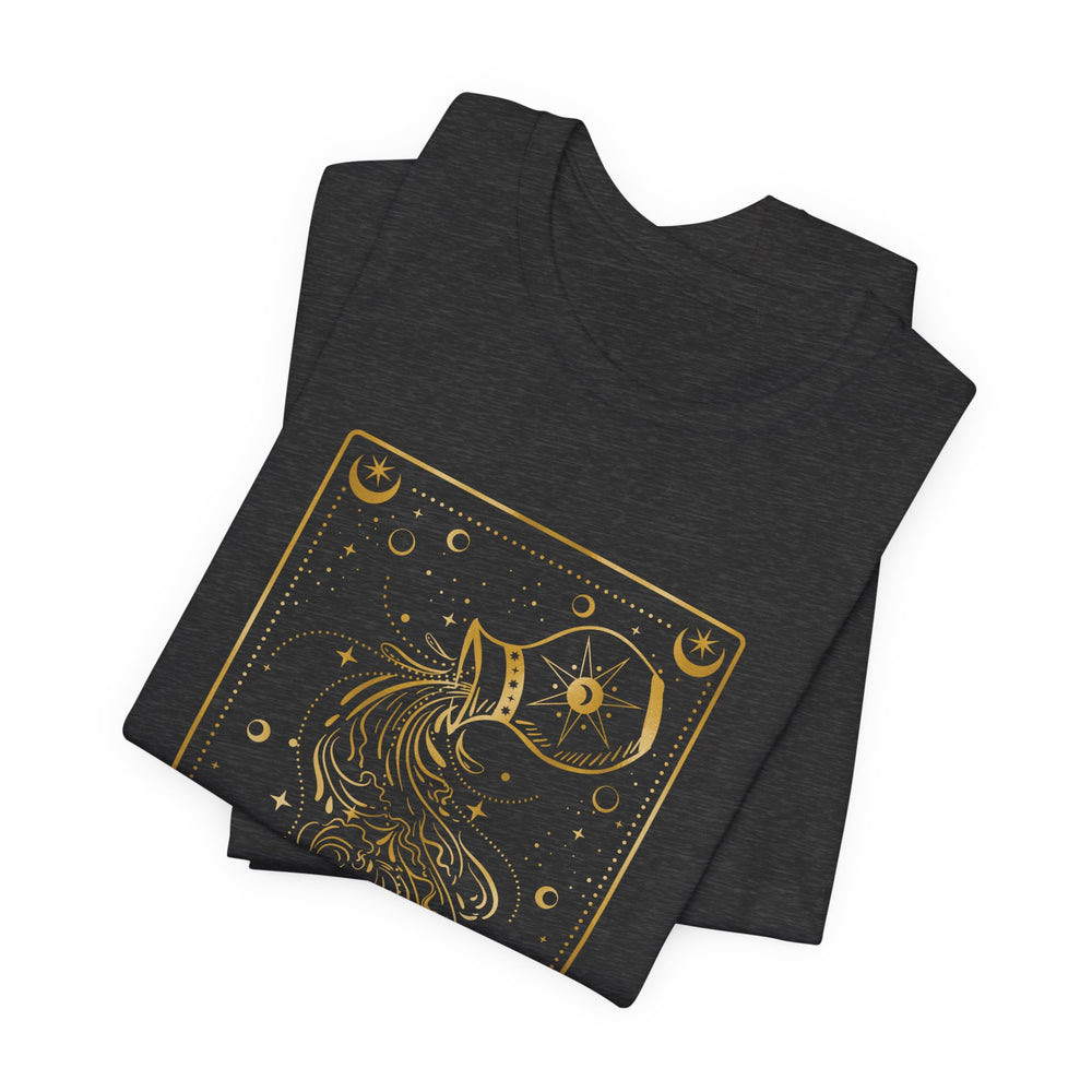 Aquarius The Water Bearer Zodiac Card Men's Jersey Short Sleeve Tee
