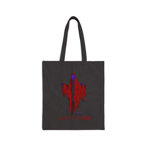 Spooky Season Red & Black Cotton Canvas Tote Bag