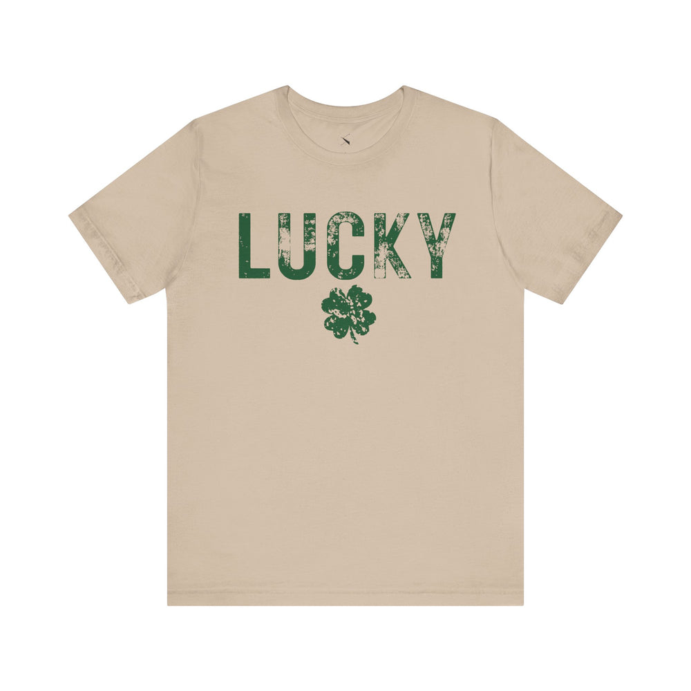 Lucky Distressed Clover Men's Short Sleeve Tee