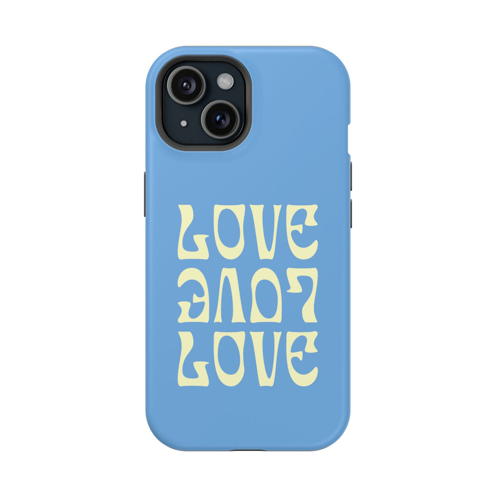 💙💛 Love Love Love – Blue & Yellow Magnetic Tough iPhone Case 💛💙