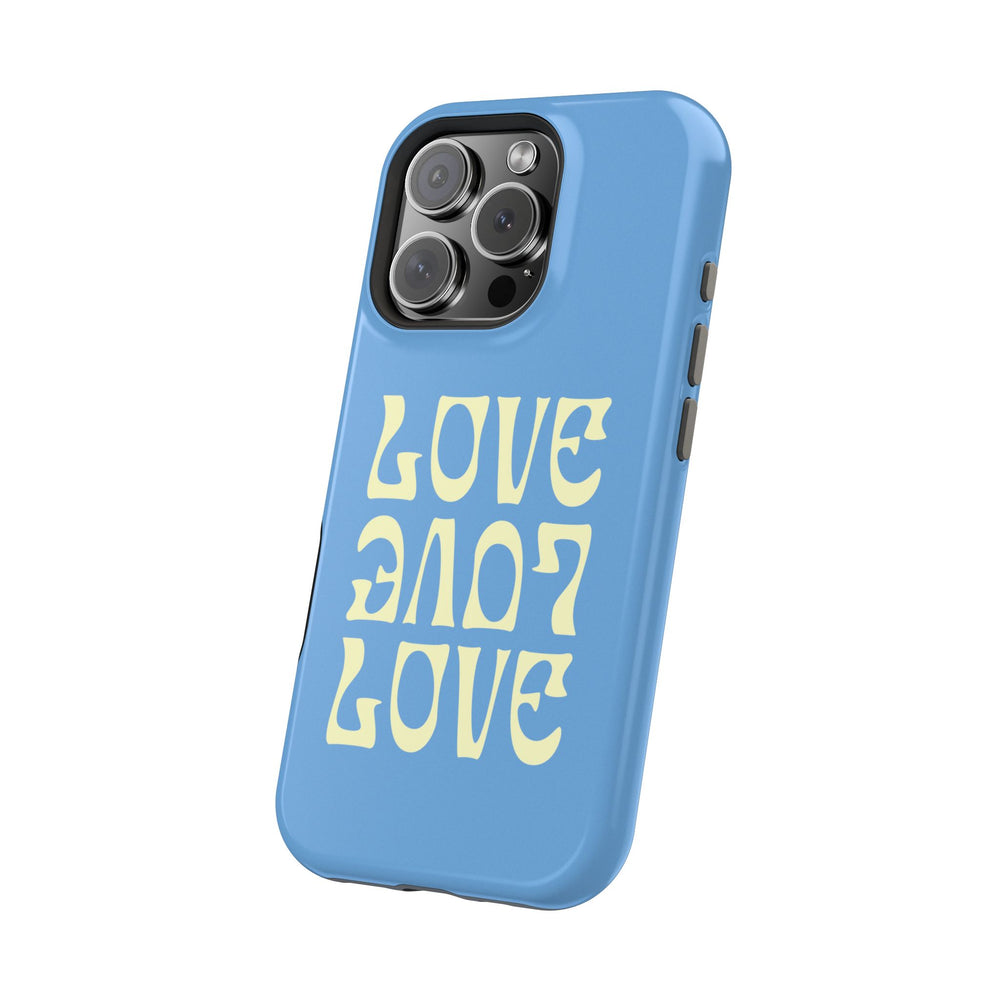 💙💛 Love Love Love – Blue & Yellow Magnetic Tough iPhone Case 💛💙