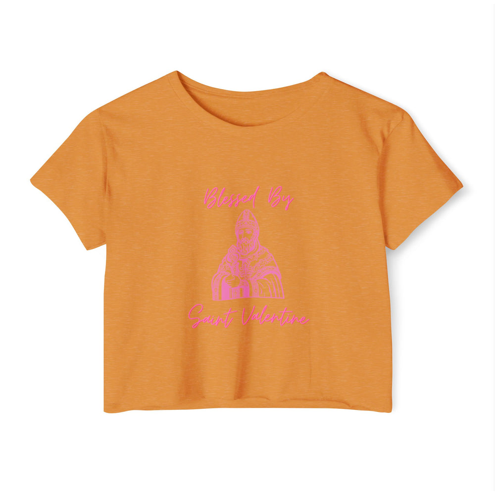 Blessed By Saint Valentine Women's Crop Tee